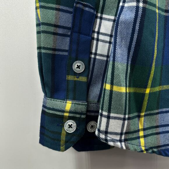 NWT DIXXON Women's Flannel Shirt The Griswold in Blue Yellow Green Plaid Size S - Picture 7 of 13